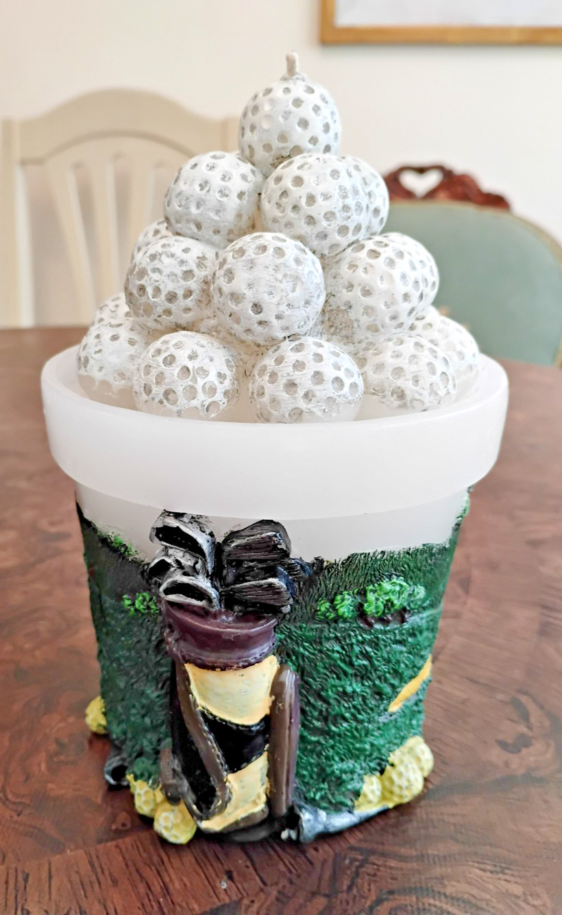 Novelty Golf Figural Wax Candle Sculpted Bag Clubs Balls Gift Sports Decor